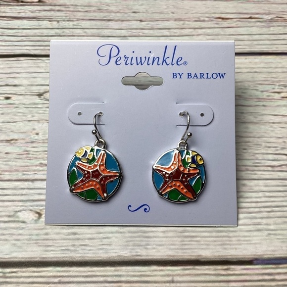 NEW PERIWINKLE BY BARLOW STAR MULTICOLOR EARRINGS FISH BEACH VACATION SUMMER - Picture 3 of 6